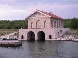 The Rock Island boathouse